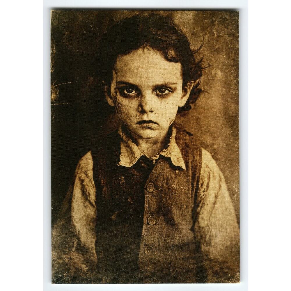 Vintage Halloween Photochrome Postcard Boy Portrait 5.5x4 Inch